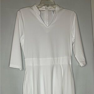 Causal White Midi Dress